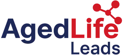 Aged Life Leads Logo Aged Life Leads Red and Blue color logo
